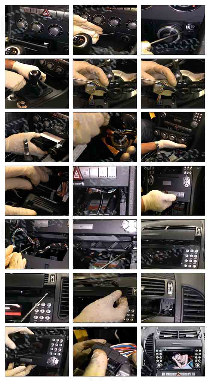 montage autoradio mercedes SLK R171